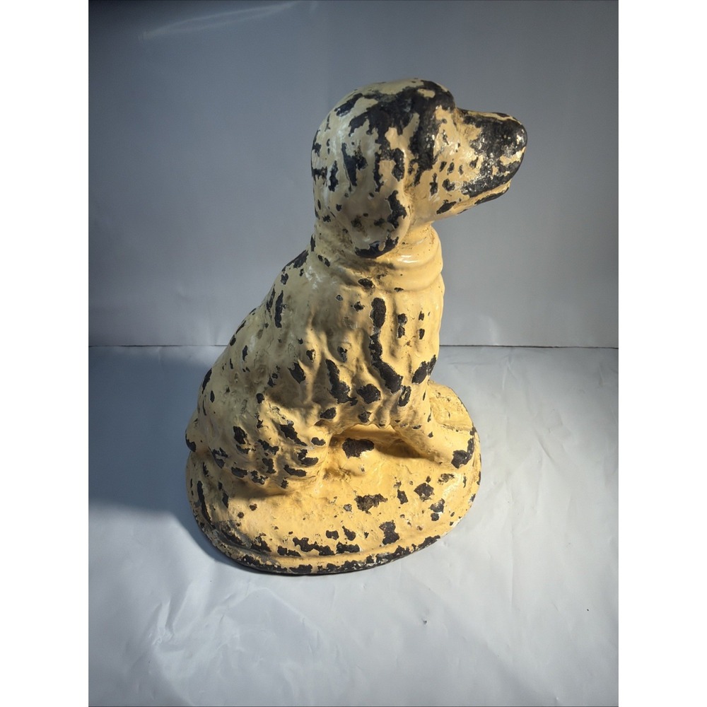 Antique Hubley Cast Iron Seated Pointer Dog Paperweight Figurine Doorstop 6" - Picture 3 of 16